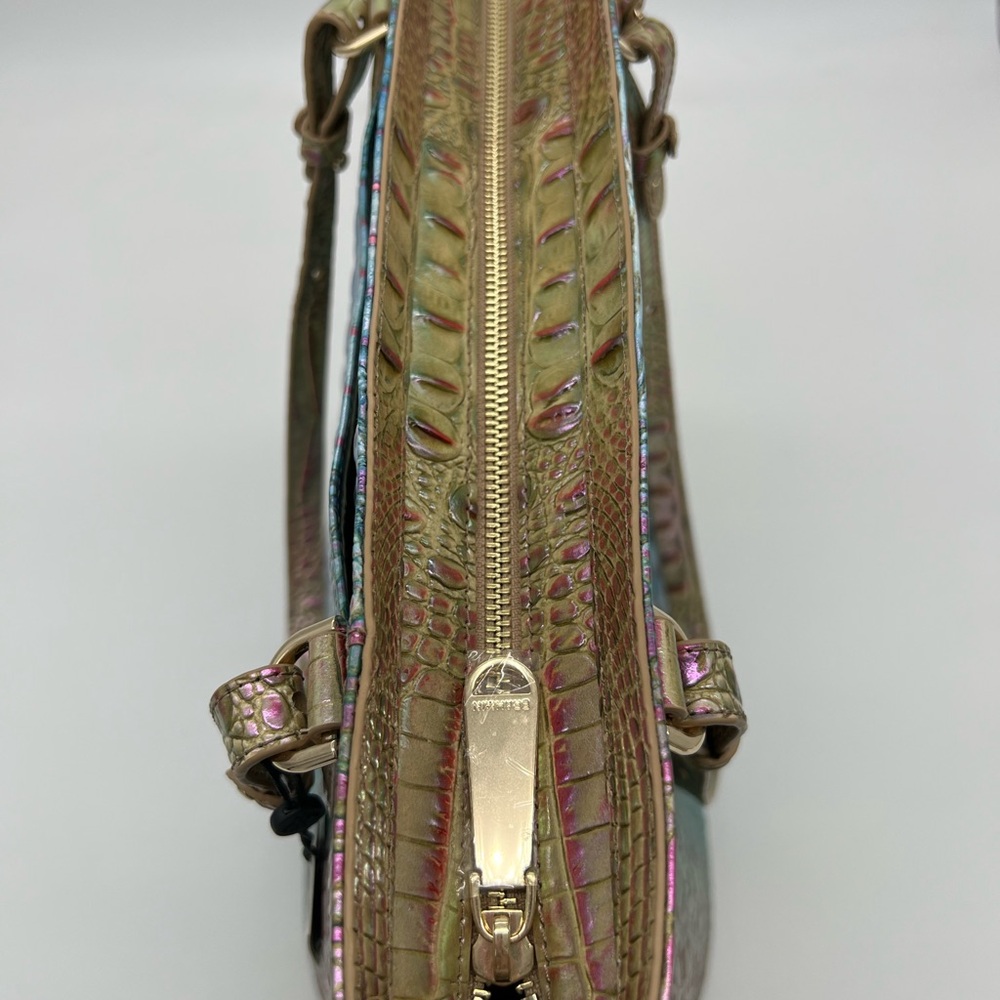 Brahmin Iridescent Multi Croc-Embossed Tote with Gold Hardware - Picture 8 of 12